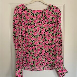 Lilly Pulitzer Floral Pink and Green Women's Top